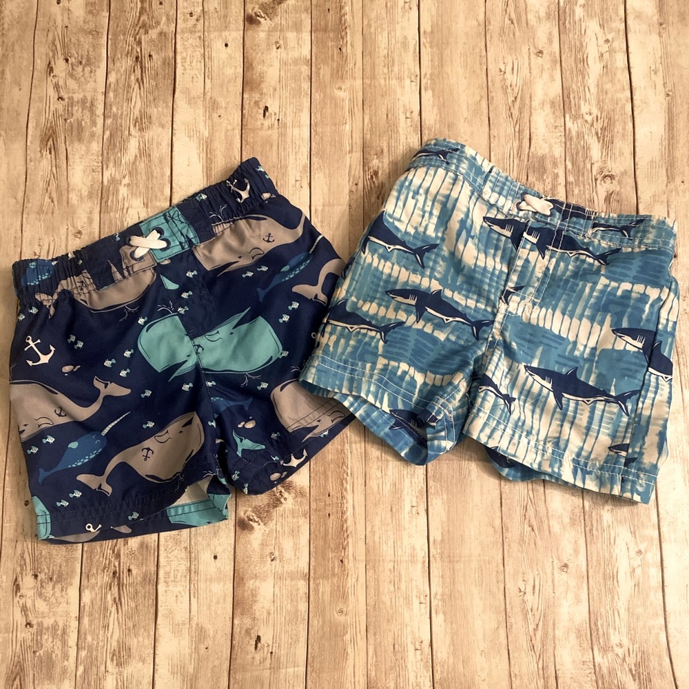 Set of two boys bathing suits .